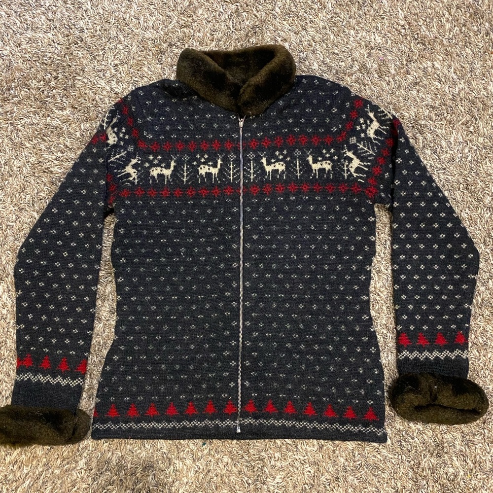 Women’s Ralph Lauren Blue Pure Wool ZIP Sweater S - Picture 5 of 8